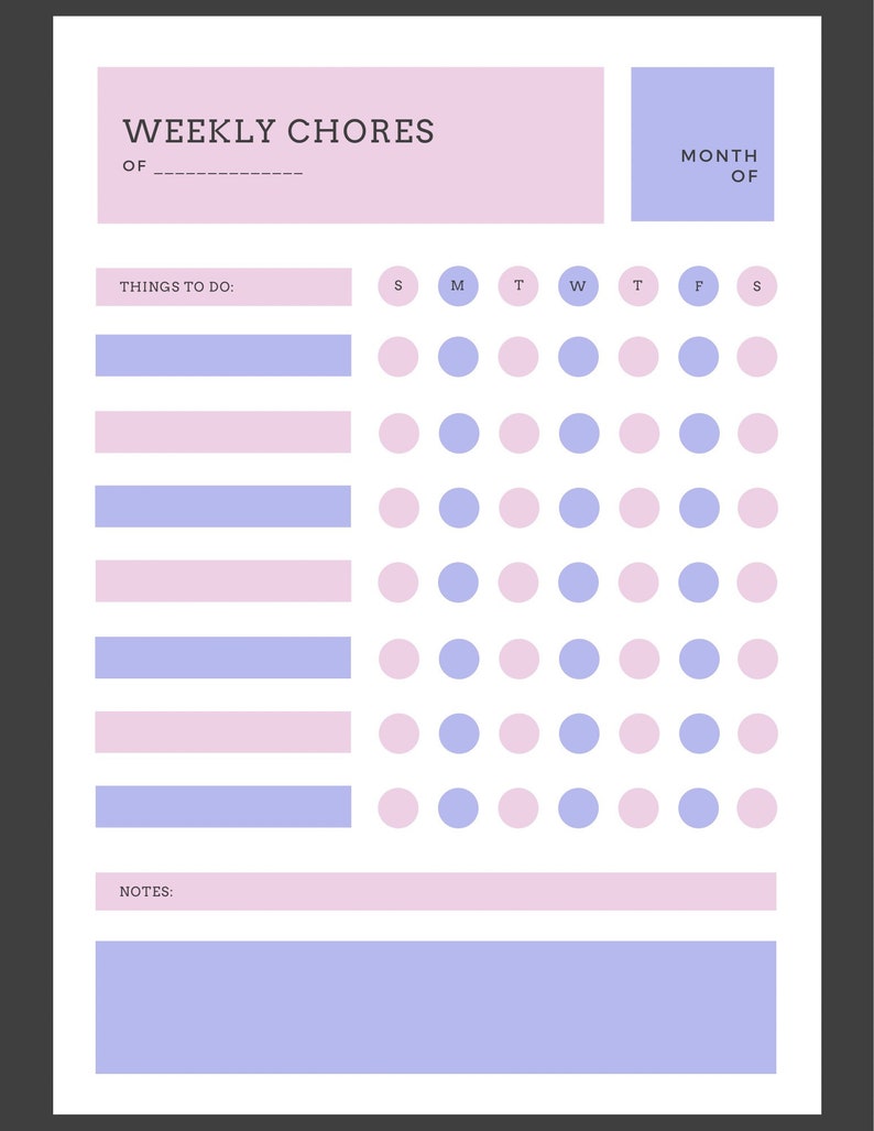 Digital chore chart printable chore chart for adults and etsy uk