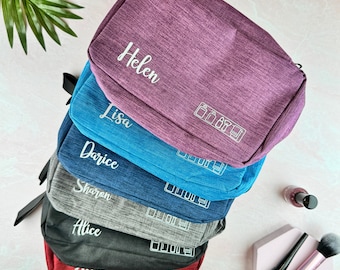 Personalized Hanging Toiletry Bag: Large Travel Makeup Organizer, Bathroom Cosmetic Organizer
