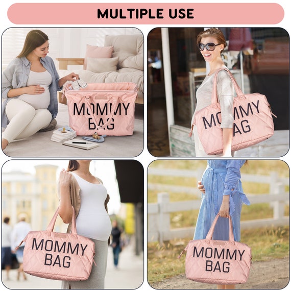 Perabella Mommy Bag for Hospital, Mommy Hospital Bags for Labor and Delivery, Mommy Bag Tote, Maternity Hospital Bag (Pink), Size: XL