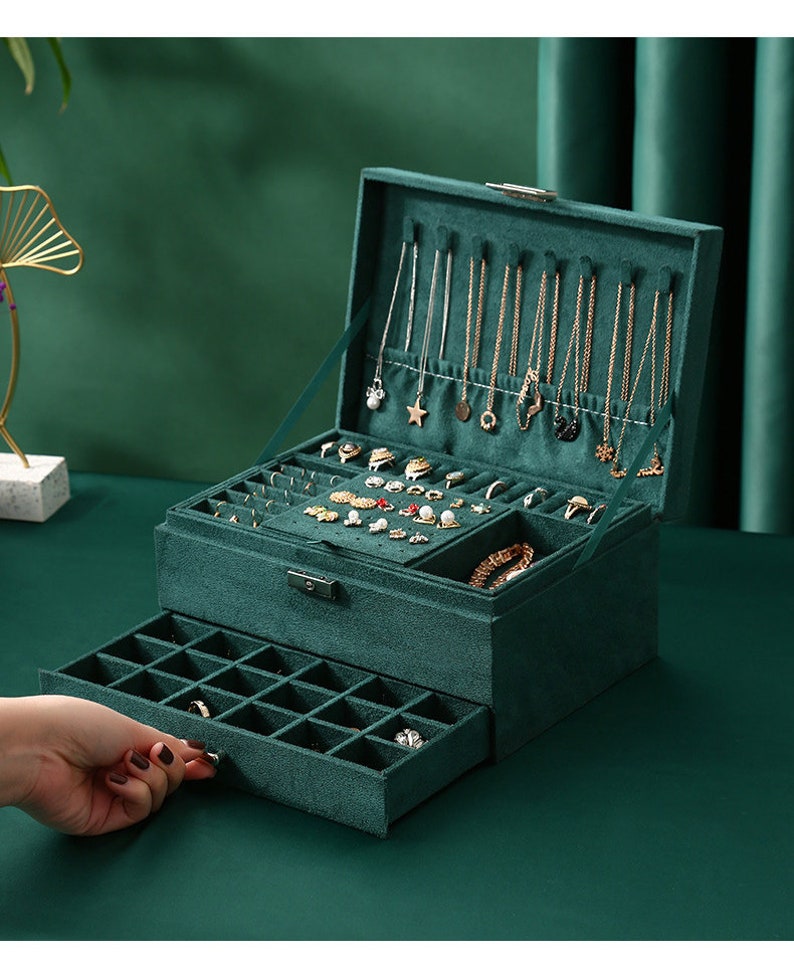 Personalized Velvet Jewelry Box for Women Vintage Jewelry Box Etsy