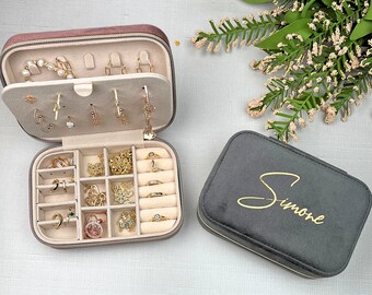 Buy Custom Jewelry Box for Women Girls • Bridesmaid Gifts • Travel