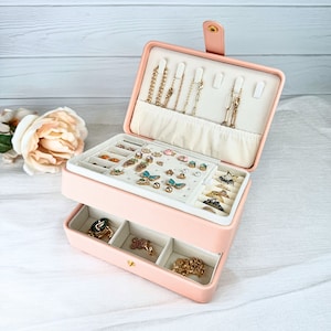 Bridesmaid Gifts Jewelry Box | Large Jewelry Box | Travel Jewelry Box Case| Personalized Jewelry Organizer Storage Box | Gift for Her