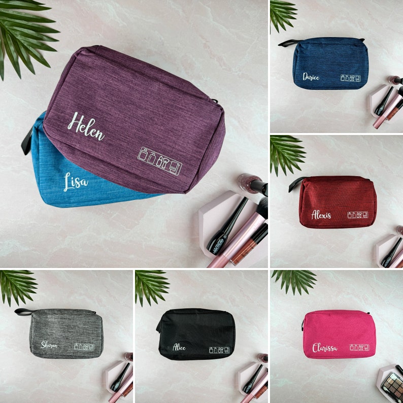 Personalized Hanging Toiletry Bag for Men and Women, Large Cosmetic Bag, Dopp Kit, Travel Make Up Storage Bag, Make-Up Beauty Organizer image 9