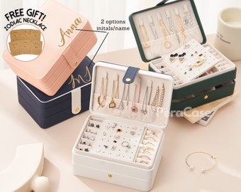 1pc Portable Jewelry Box, Minimalist Multi-grid Jewelry Storage