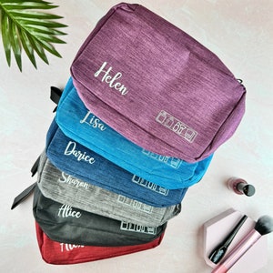 Personalized Hanging Toiletry Bag for Men and Women, Large Cosmetic Bag, Dopp Kit, Travel Make Up Storage Bag, Make-Up Beauty Organizer image 3