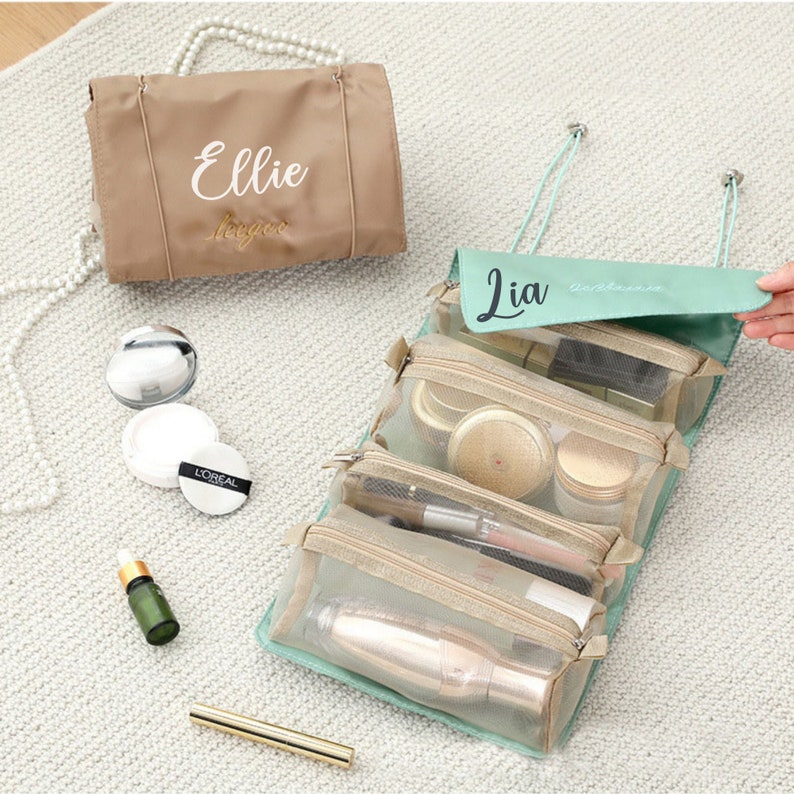 Foldable Make up Organizer Personalized Makeup Bag Travel - Etsy