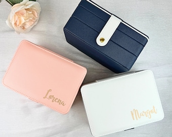 Bridesmaid Gifts Jewelry Box | Large Jewelry Box | Travel Jewelry Box Case| Personalized Jewelry Organizer Storage Box | Gift for Her