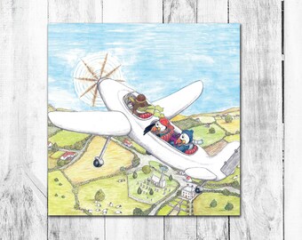 Captain Seagull, Tarquin and Pipkin flying
