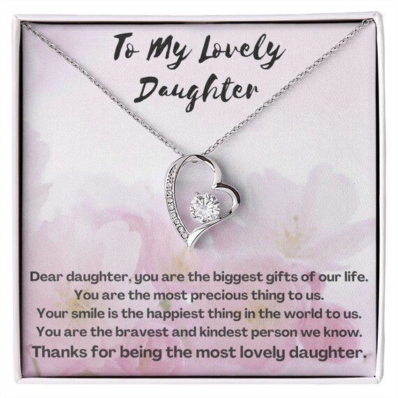 To My Lovely Daughter Necklace White Gold Necklace Gift for Etsy