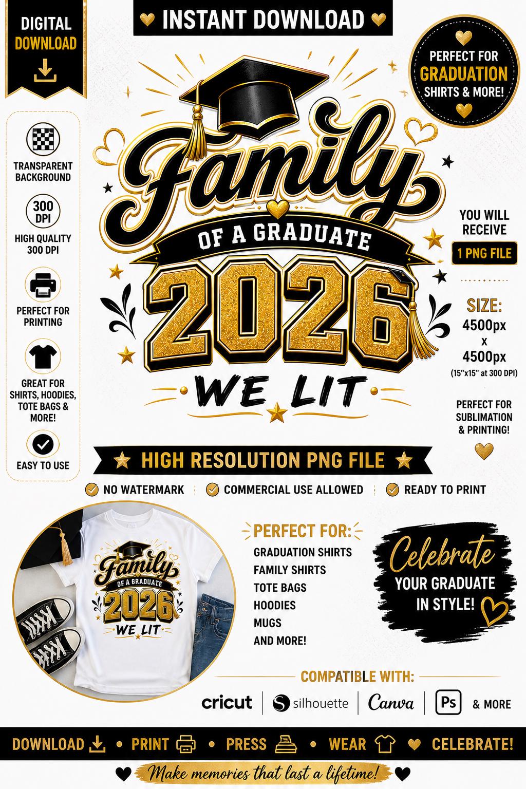 Family of a Graduate 2026 PNG, We Lit Graduation Design (digital ...