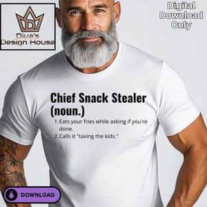 Chef voleur de collations PNG | Définition drôle de papa SVG | Fichier numérique pour Cricut et sublimation | Cadeau imprimable pour la fête des pères | Maison design Divas