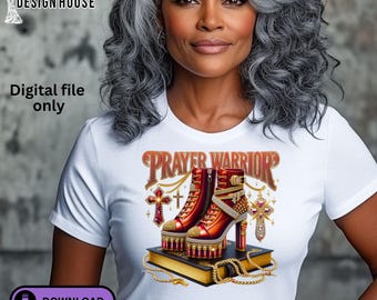 Prayer Warrior Boots PNG | Glam Christian Clipart (Digital Download)