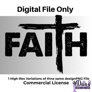 Spiritual Christian graphic with rugged lettering and cross – PNG bundle