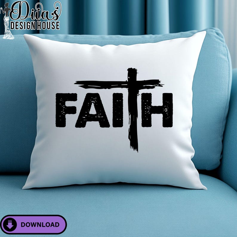 Faith cross PNG clipart for Cricut, sublimation, and DTF transfers