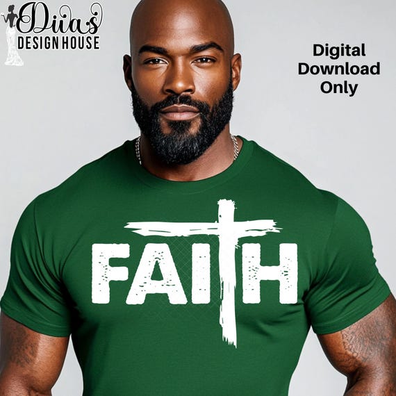 Faith Cross PNG Bundle | Grunge Christian Design in Black & White | Religious Shirt Sublimation | Cricut DTF Clipart | Spiritual SVG