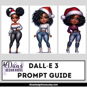Melanin Women Xmas DALLE3 Prompt Guide | 5 Images | 5 Prompts | Includes a ChatGPT Prompt to Help Your Created Unlimited Prompts | MidJounry