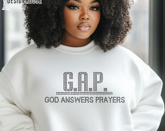 God Answers Prayers Rhinestone SVG – Faith Shirt Template (Digital Download)