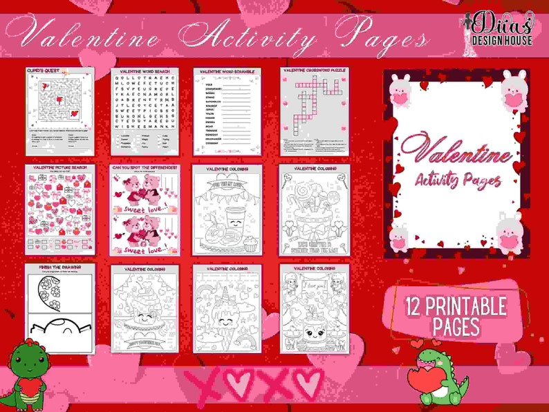 Valentines Kids Printable Activity PDF Valentines Worksheets home ...