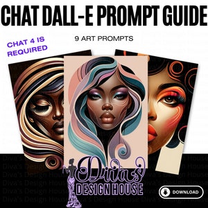 Stylized African American Female Face| DALLE3 Prompt Guide| Includes a ChatGPT Prompt to Help Your Created Unlimited Prompts|