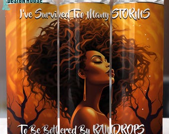 Black Woman Tumbler Wrap PNG – Empowerment Quote, Commercial Use
