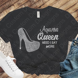Aquarius Queen Rhinestone Digital Rhinestone Download Rhinestone Birthday File Zodiac Rhinestone File SVG PNG Cricut & Silhoette svg file