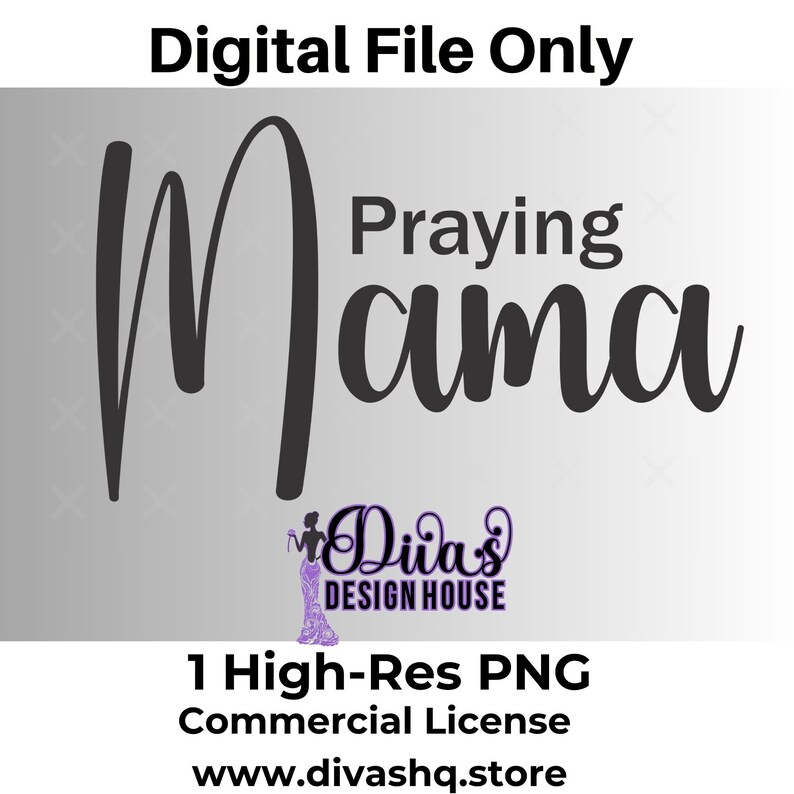 Religious shirt graphic featuring Praying Mama phrase