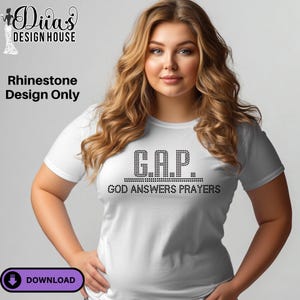 God Answers Prayers Rhinestone SVG – Faith Shirt Template (Digital Download) image 2