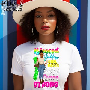 Melanin Queen PNG Bundle | Black Girl Digital Download | Afro Girl Clipart with Affirmations | Commercial Use Sublimation Files