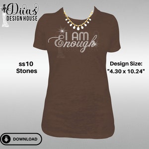 Io sono abbastanza download di strass digitali / SVG / PGN / file in formato SVG Cricut & Silhouette / file di strass SS10 / mamma strass Design /