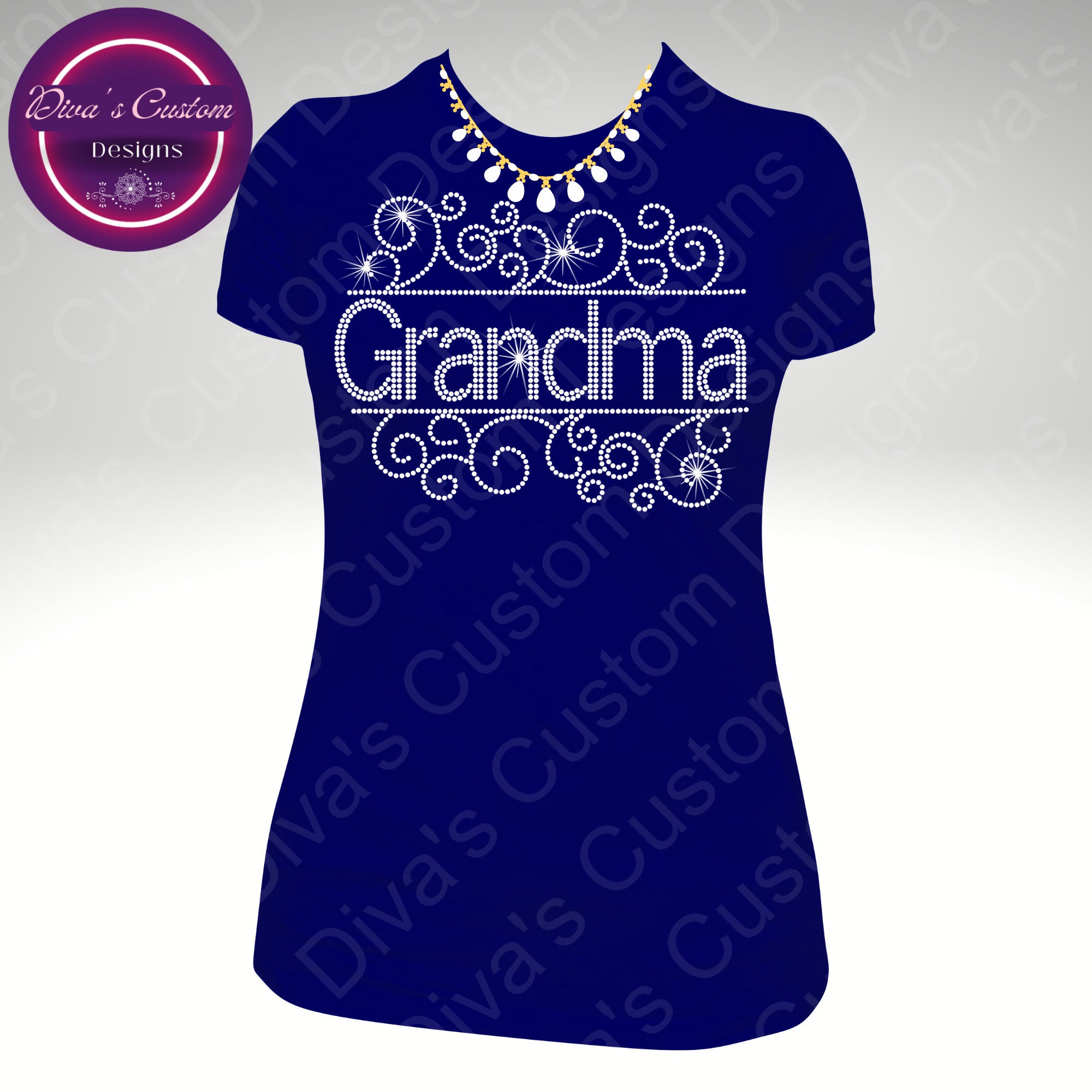 Grandma Swirl Rhinestone Design | SVG, PNG, DXF (digital Download) - Etsy