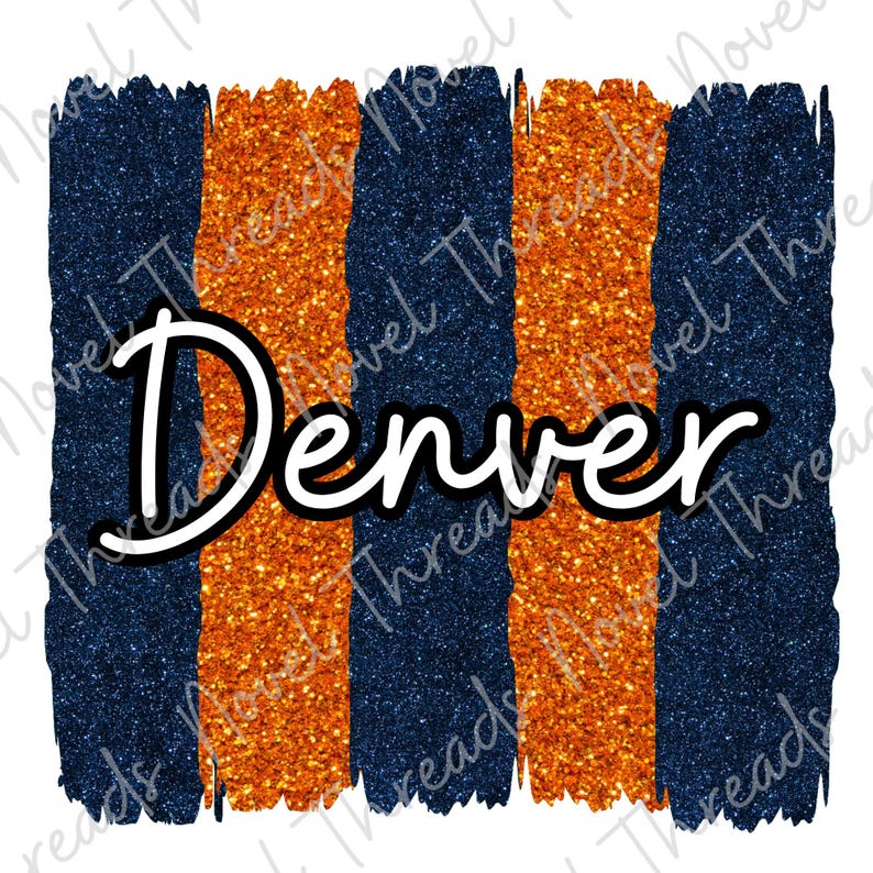 Denver Glitter Stripe Girly PNG JPG Sublimation Design | Navy and ...