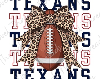 Texaanse luipaardstrik PNG JPG | Houston Texans voetbalsublimatieontwerp | DTF-overdracht | Sticker Cheer Mom | Digitale download Game Day