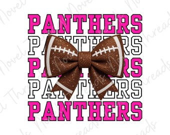 Roze Panthers voetbalstrik PNG | Schoolgeest sublimatie | Mascottestrik wedstrijddag shirt ontwerp JPG | Cheerstrik | Voetbalmoeder | Glitterstrik