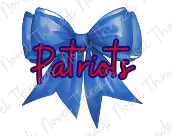 New England Patriots buigen PNG JPG | Schattige mascotte geest clipart | Game Day School Pride Bow digitale download