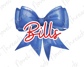 Buffalo Bills Bow PNG JPG | Schattige mascotte geest clipart | Digitale download boog Game Day