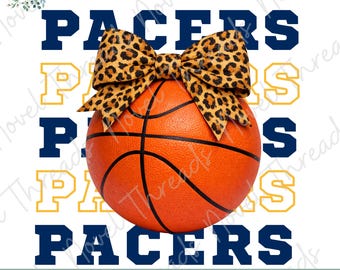 Pacers basketbalstrik PNG | Meisjesachtig basketbalshirtontwerp | Luipaardstrik sport PNG | Sublimatie & DTF downloaden