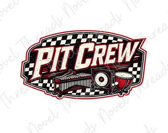 Marchingband Red Pit Crew PNG JPG | Drumline-shirtontwerp | Digitale download bandpercussie | Ensemble-afbeelding voorkant | Direct downloaden