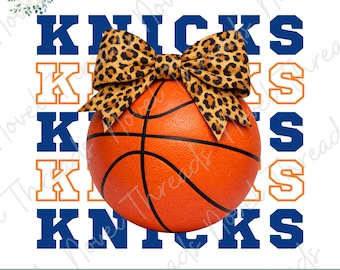 Knicks basketbalstrik PNG | Meisjesachtig basketbalshirtontwerp | Luipaardstrik sport PNG | Sublimatie & DTF downloaden