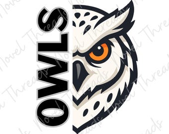 Uilmascotte gesplitst ontwerp png en jpg | Sublimatie schoolgeest | Clipart mascotte Team Pride | Direct downloaden