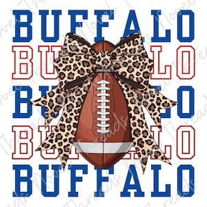 Rechnungen Leopard Bogen PNG JPG | Buffalo Bills Fußball Sublimationsdesign | DTF Transfer | Cheer Mom Aufkleber | Spieltag Digitaler Download