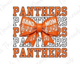 Oranje Band Moeder png | Panthers Band Moeder Strik png | Voetbal Band Moeder Sublimatie Ontwerp | Direct Downloaden | DTF PNG | JPG Printbare Clipart