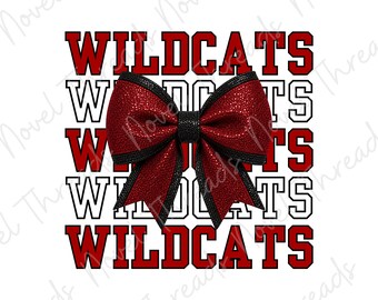 Maroon Wildcats Glitter Strik PNG | Mascotte School Spirit Strik | Leraar Cheerleader JPG | Ontwerp voor wedstrijddag met sublimatieprint | DTF Printbaar