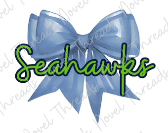 Seattle Seahawks buigen PNG JPG | Schattige mascotte geest clipart | Game Day NFL-boog digitale download