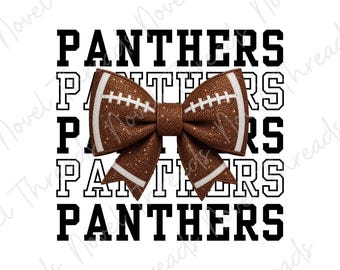 Black Panthers voetbalstrik PNG | Schoolgeest sublimatie | Mascottestrik wedstrijddag shirt ontwerp JPG | Cheerstrik | Voetbalmoeder | Glitterstrik