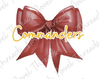Washington-commandanten buigen voor png JPG | Schattige mascotte geest clipart | Digitale download boog Game Day