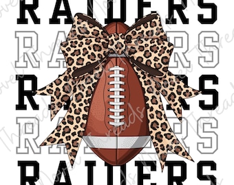 Raiders Leopard Bow PNG JPG | Las Vegas Raiders voetbalsublimatieontwerp | DTF-overdracht | Sticker Cheer Mom | Digitale download Game Day