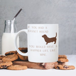 Basset Hound Dog Mug, Basset Hound Lover Cute Coffee Mug, Ideal Gift for Pet Owners & Animal Lover, Funny Dog Coffee Cup, Gift For Dog Lover
