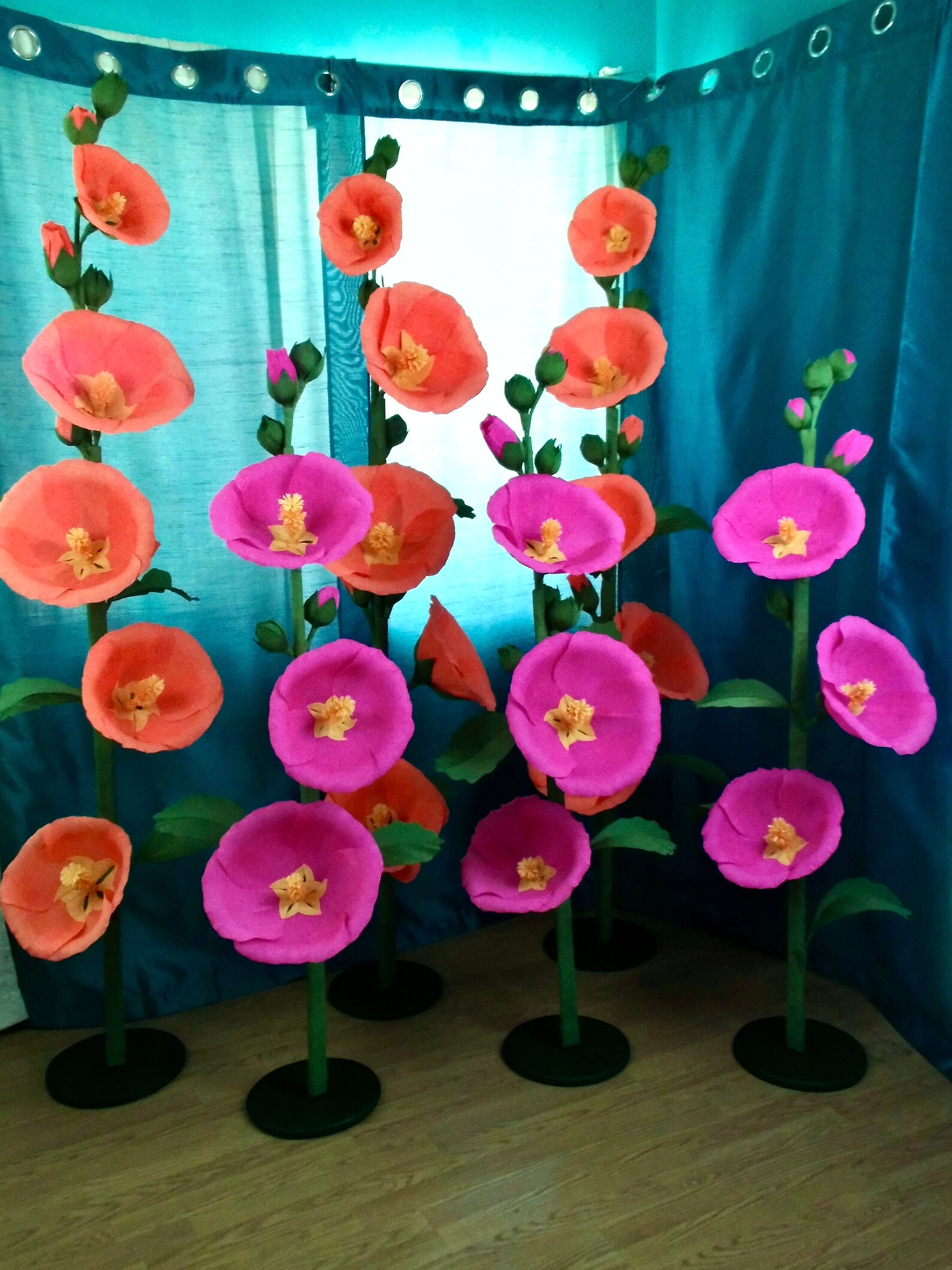 Giant Self Standing Italian Crepe Paper Hollyhocks for Photos Etsy