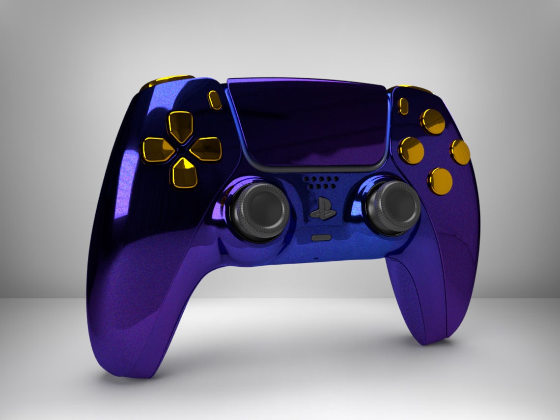 Personalised PS5 Blue & Purple Duo Tone / Gold Chrome Limited - Etsy