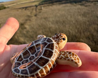 Handmodellierte Schildkröten Sorgenstein - Angst Relief Schreibtisch Buddy